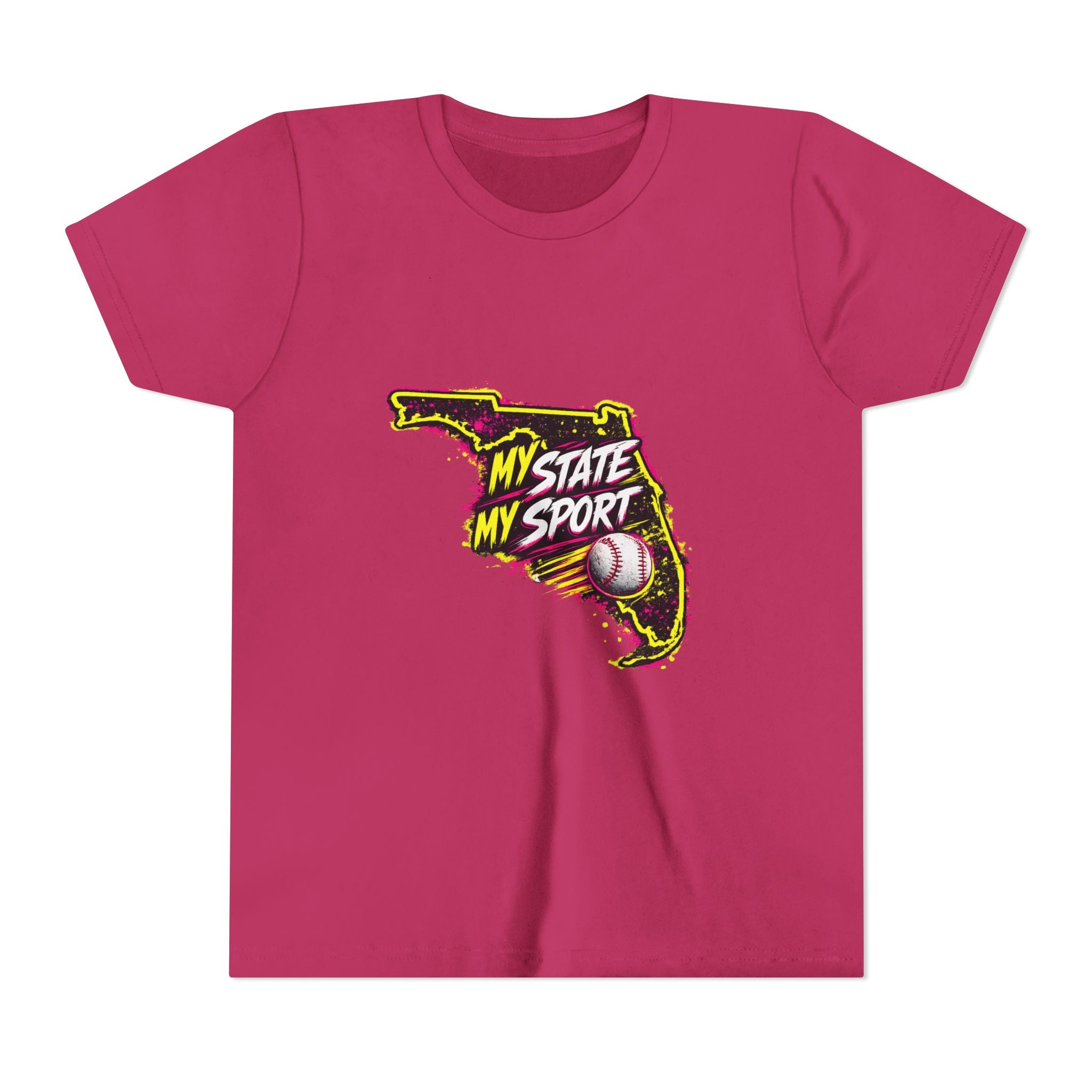 Youth Baseball Tee - "My State My Sport" Florida Pride