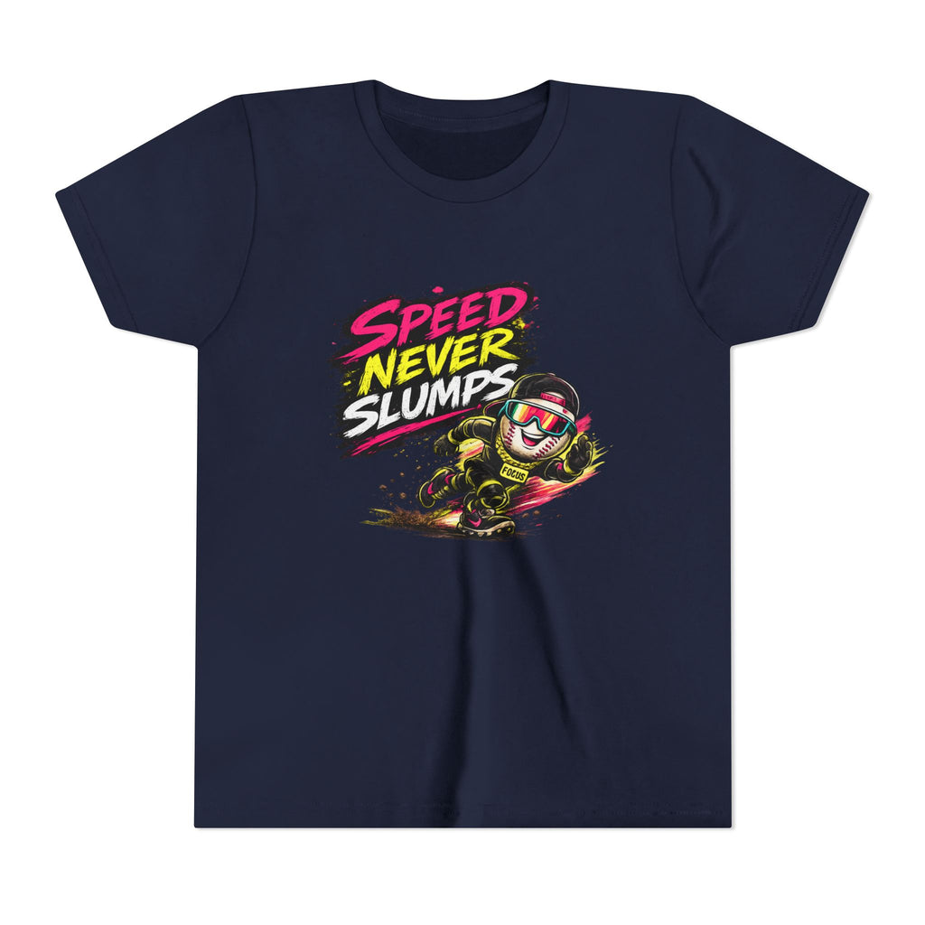Youth Baseball Tee "Speed Never Slumps" – Kids Graphic Shirt