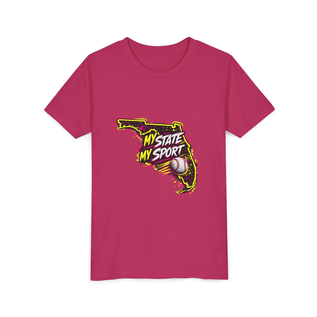 Youth Baseball Tee - "My State My Sport" Florida Pride