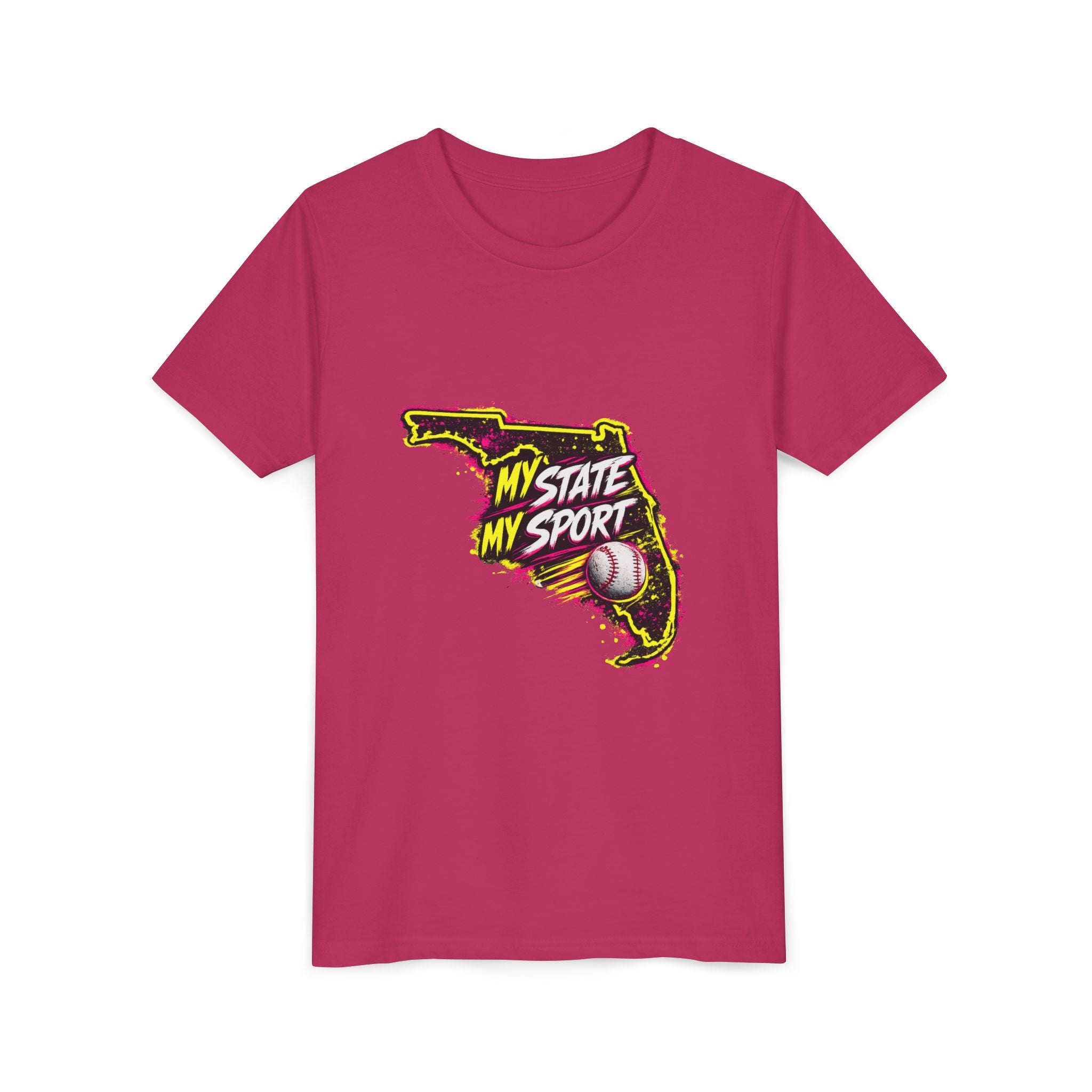 Youth Baseball Tee - "My State My Sport" Florida Pride