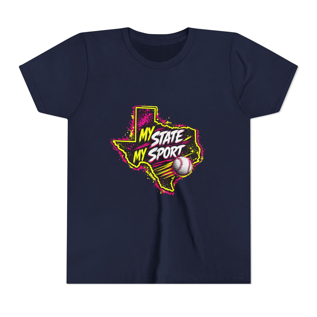 Youth Baseball Tee - "My State My Sport" Texas Pride
