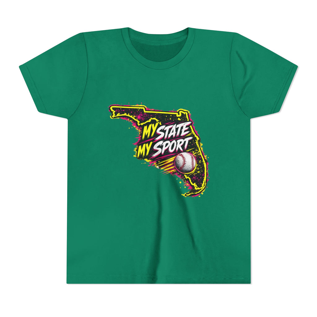 Youth Baseball Tee - "My State My Sport" Florida Pride
