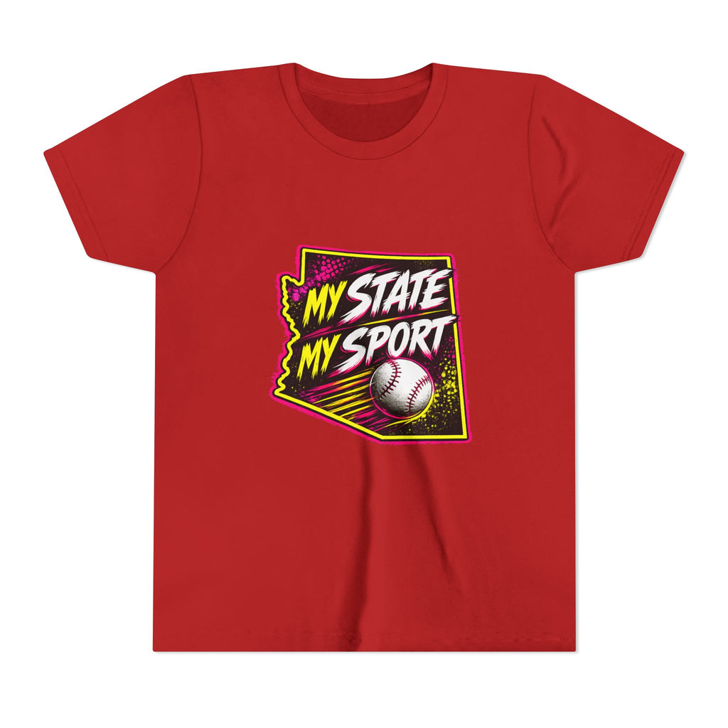 Youth Baseball Tee - "My State My Sport" Arizona Pride