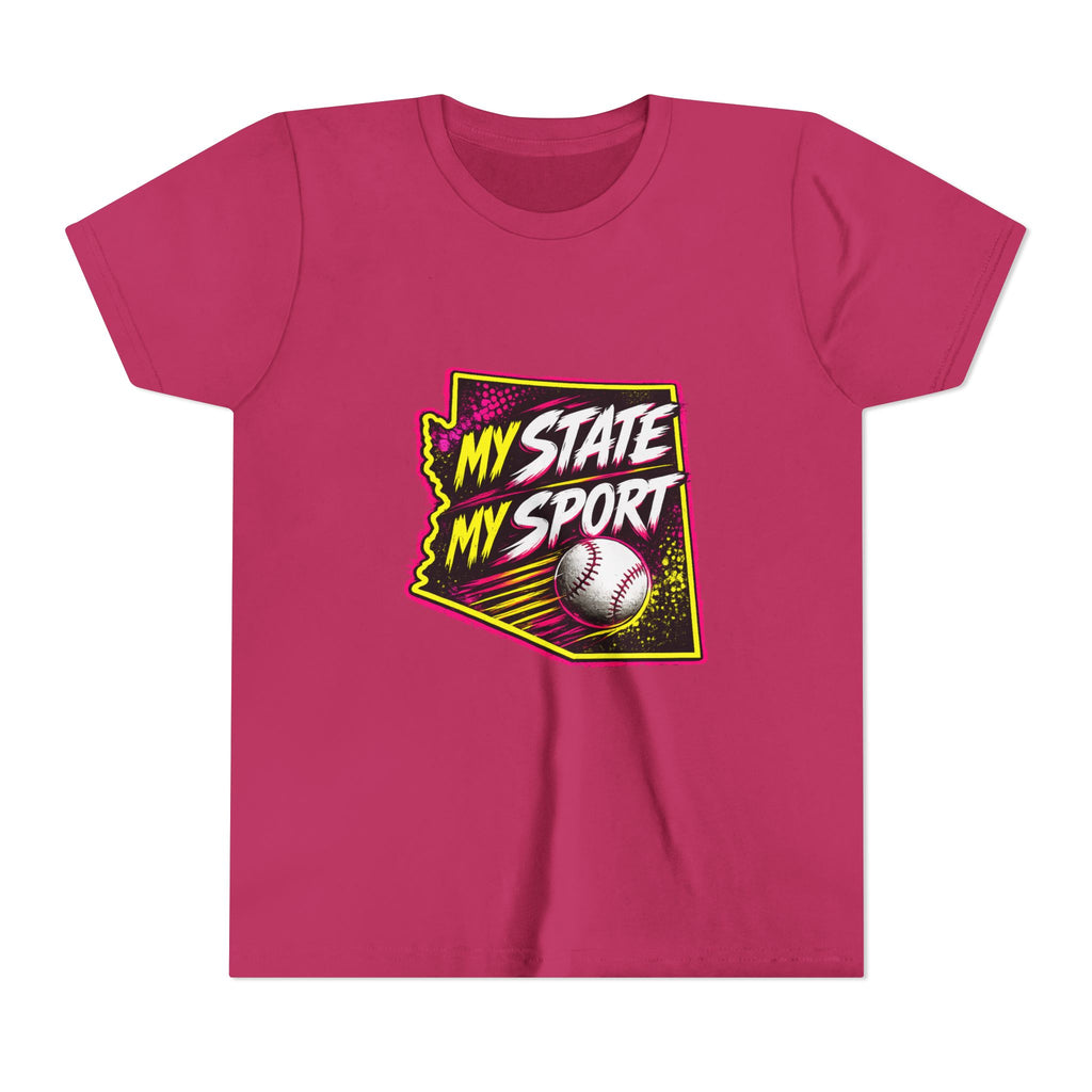 Youth Baseball Tee - "My State My Sport" Arizona Pride