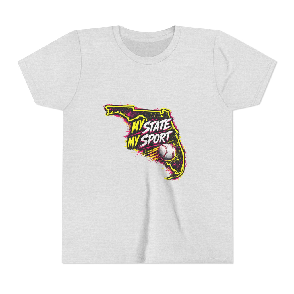 Youth Baseball Tee - "My State My Sport" Florida Pride