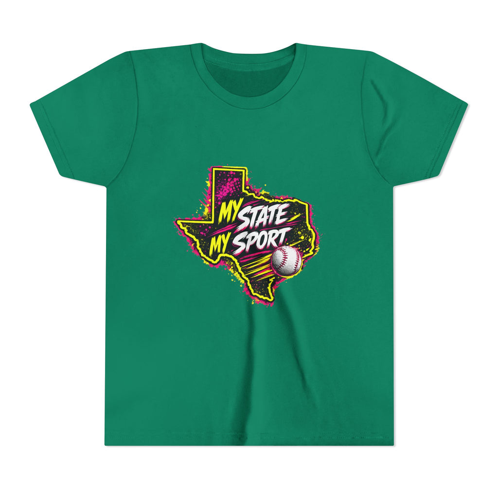 Youth Baseball Tee - "My State My Sport" Texas Pride