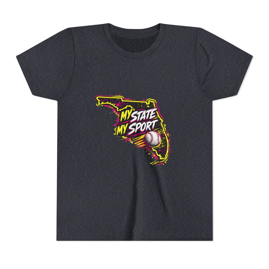 Youth Baseball Tee - "My State My Sport" Florida Pride