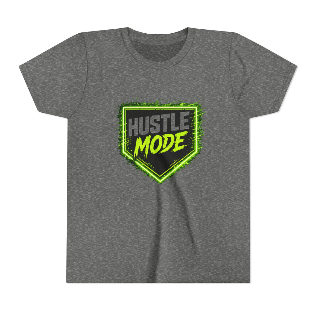 Youth Baseball Tee – "Hustle Mode" Graphic Shirt for Kids | Motivational Activewear