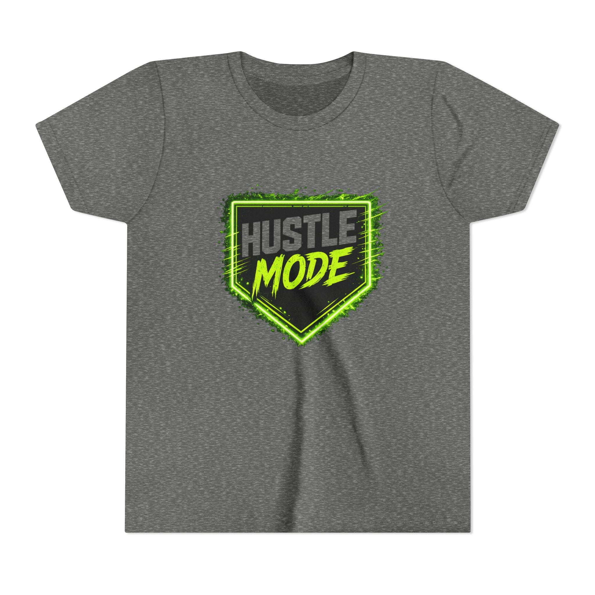Youth Baseball Tee – "Hustle Mode" Graphic Shirt for Kids | Motivational Activewear