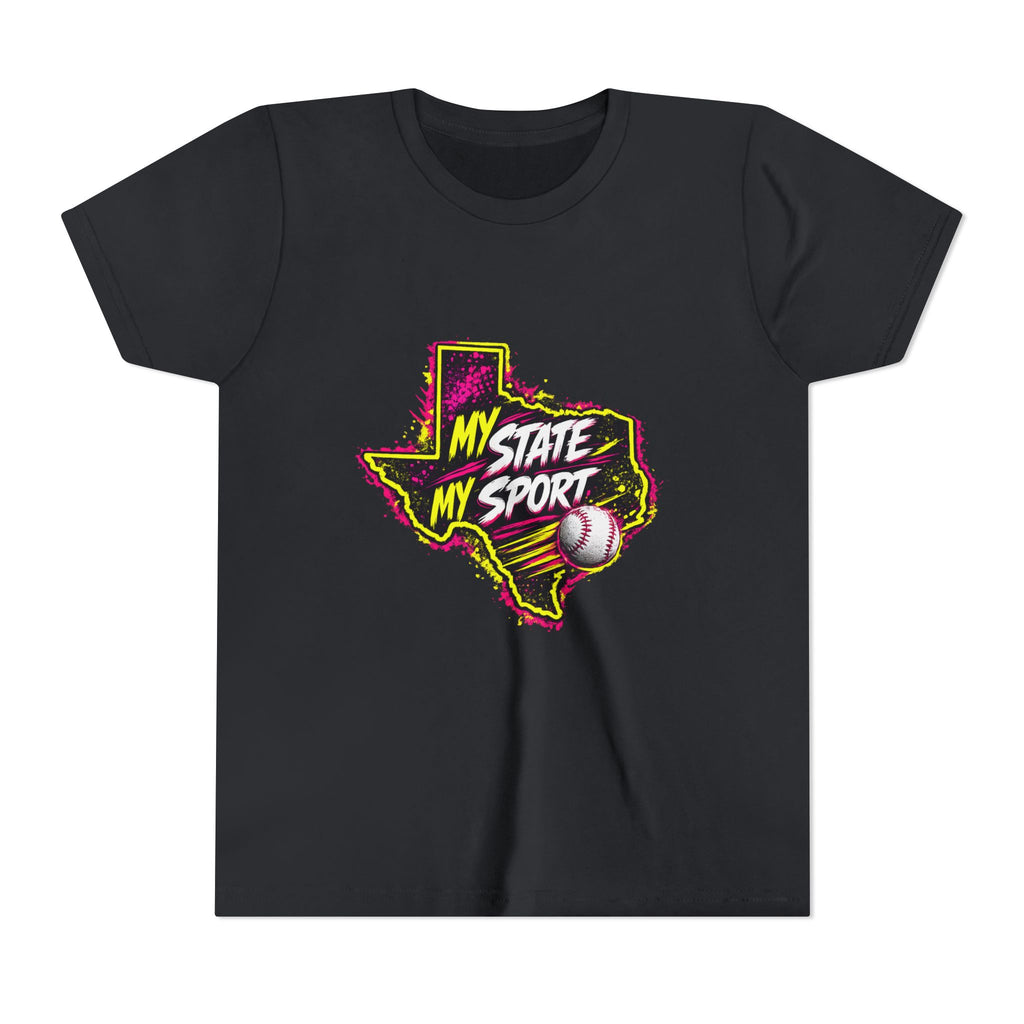 Youth Baseball Tee - "My State My Sport" Texas Pride