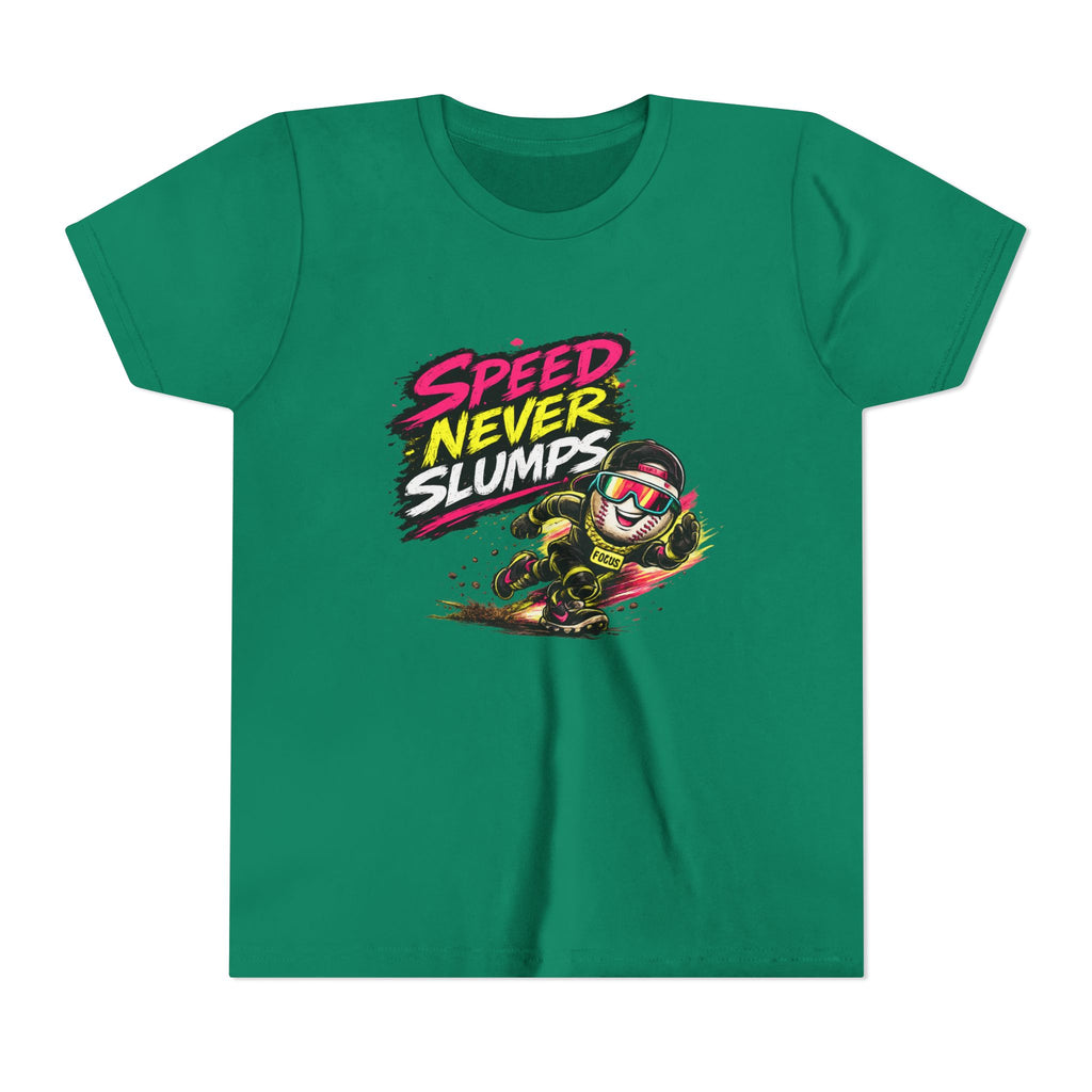 Youth Baseball Tee "Speed Never Slumps" – Kids Graphic Shirt