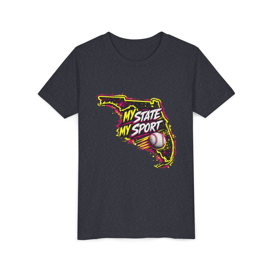 Youth Baseball Tee - "My State My Sport" Florida Pride
