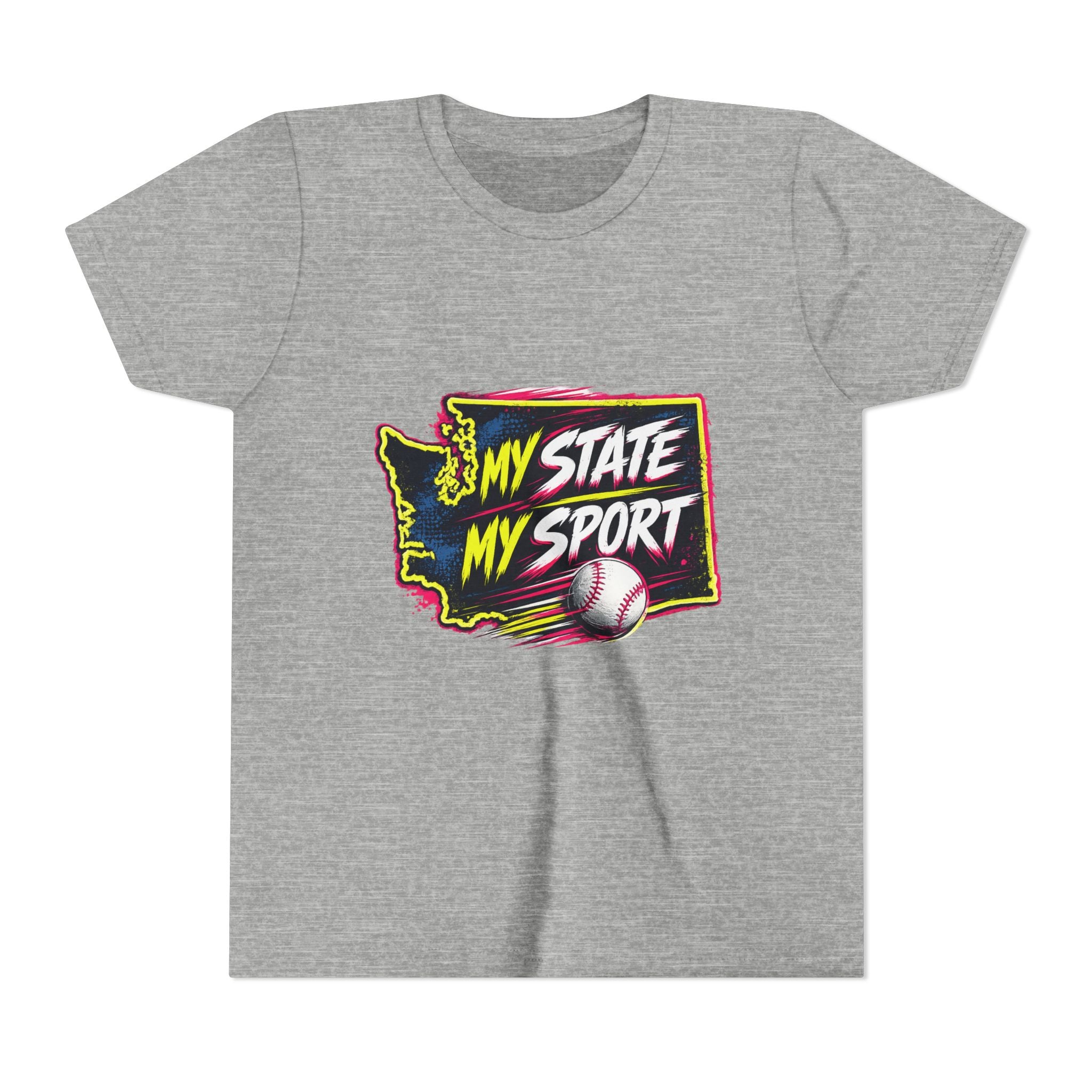 Youth Baseball Tee - "My State My Sport" Washington Pride