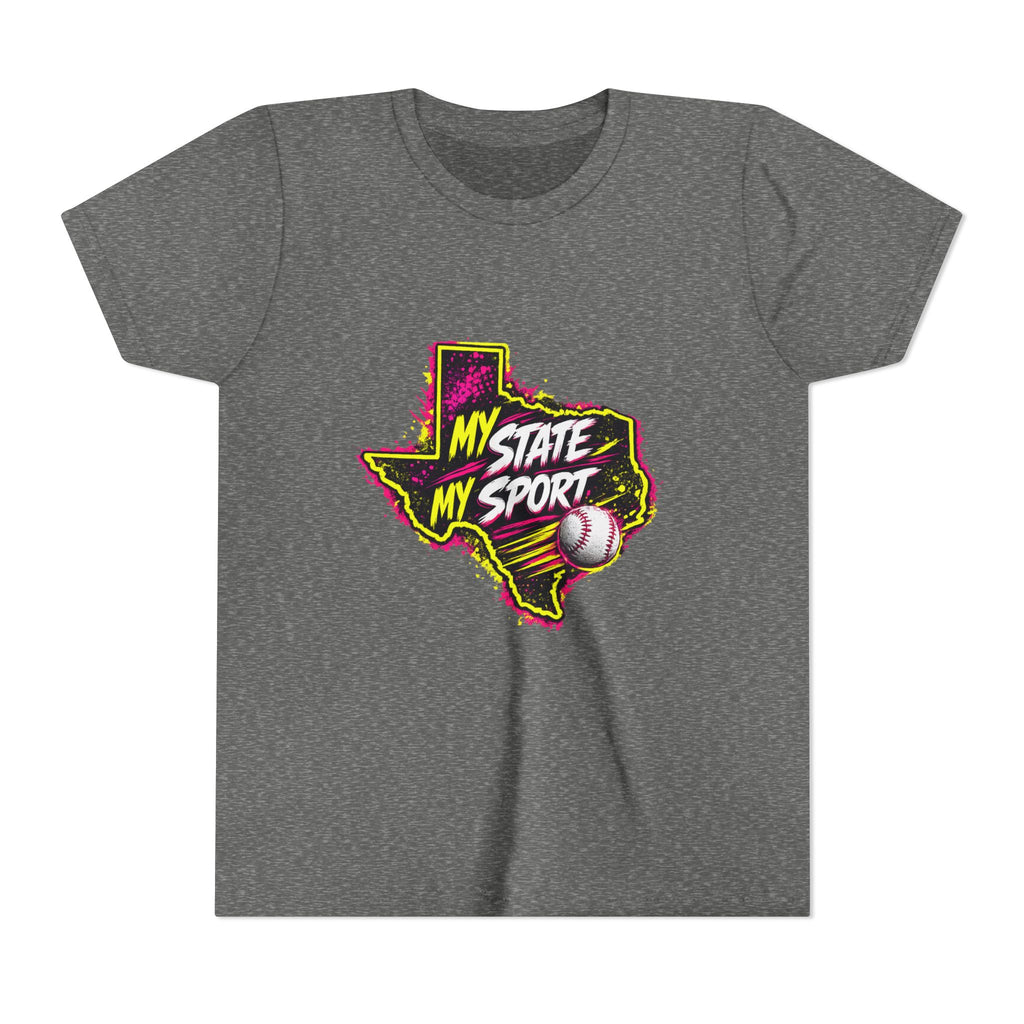 Youth Baseball Tee - "My State My Sport" Texas Pride