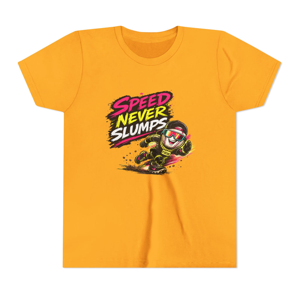 Youth Baseball Tee "Speed Never Slumps" – Kids Graphic Shirt