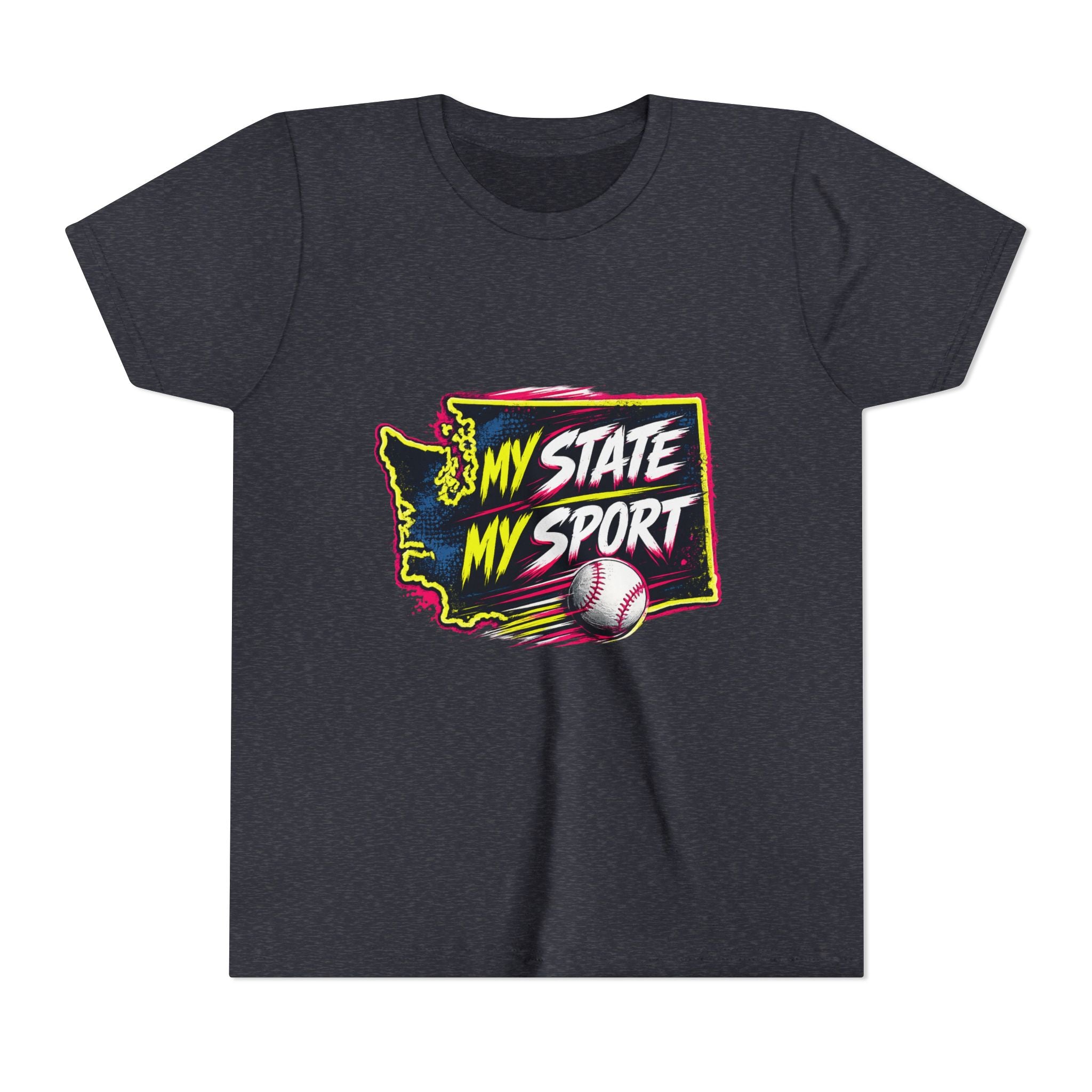 Youth Baseball Tee - "My State My Sport" Washington Pride