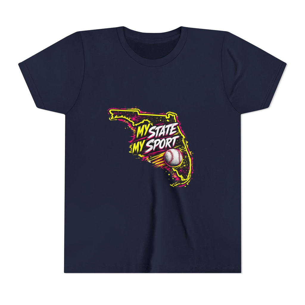 Youth Baseball Tee - "My State My Sport" Florida Pride