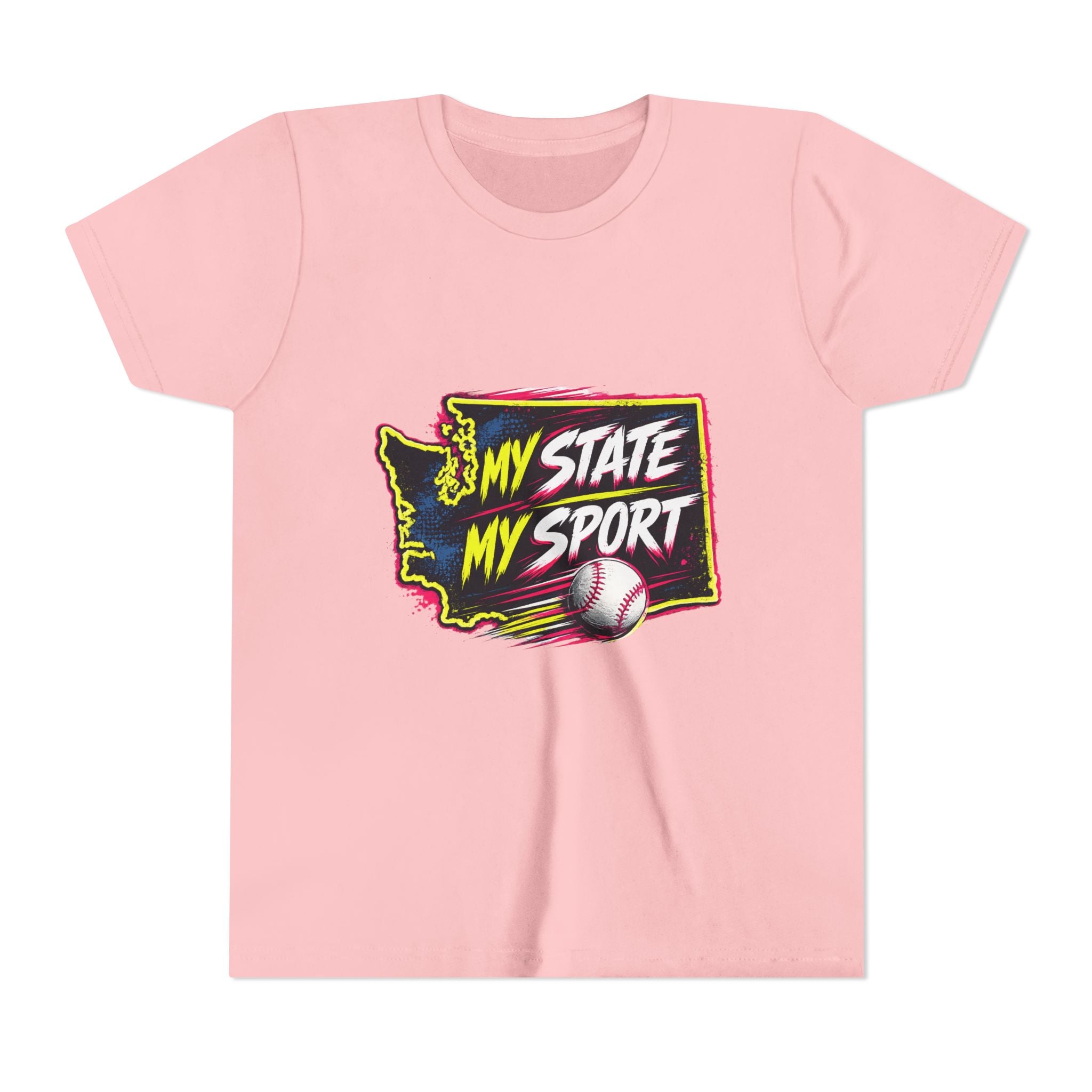 Youth Baseball Tee - "My State My Sport" Washington Pride