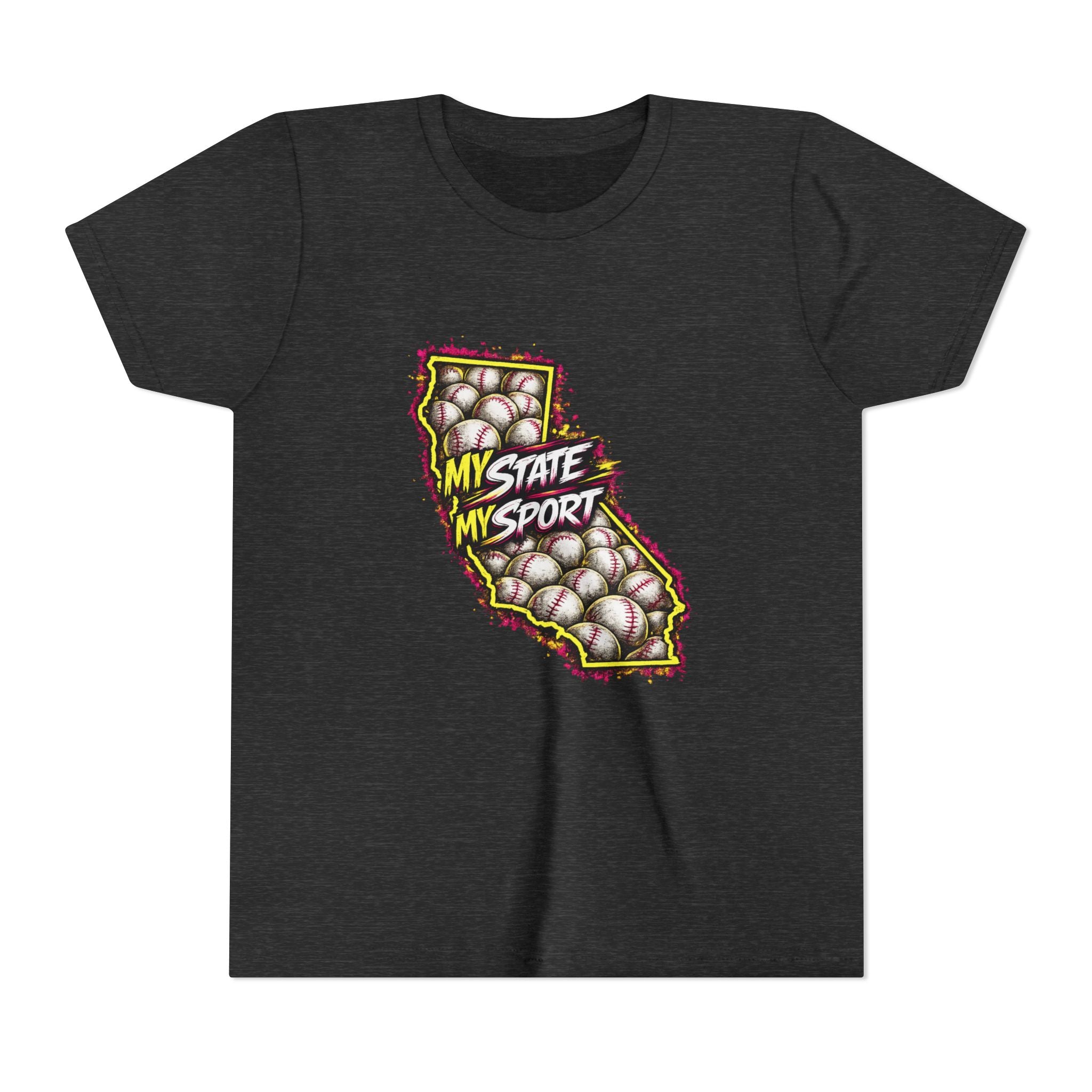 Youth Baseball Tee - "My State My Sport" California Pride