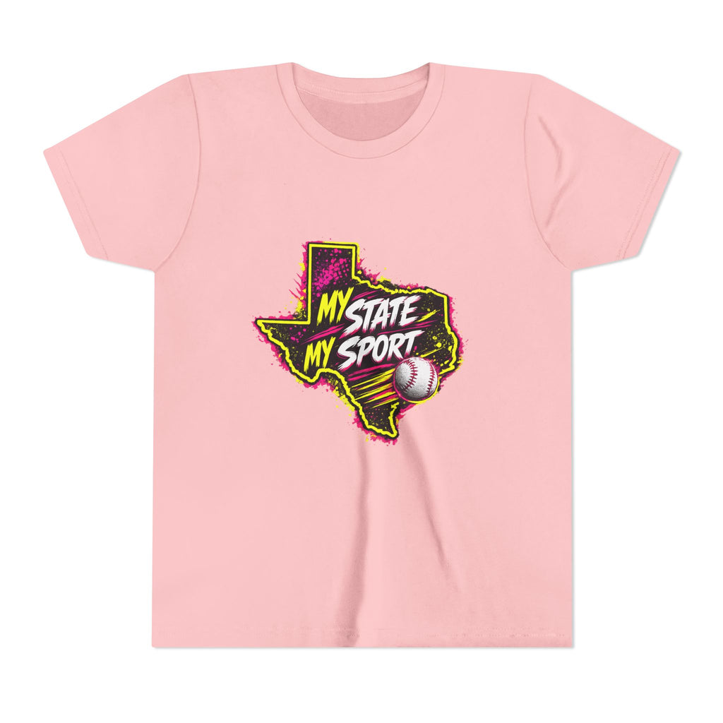 Youth Baseball Tee - "My State My Sport" Texas Pride