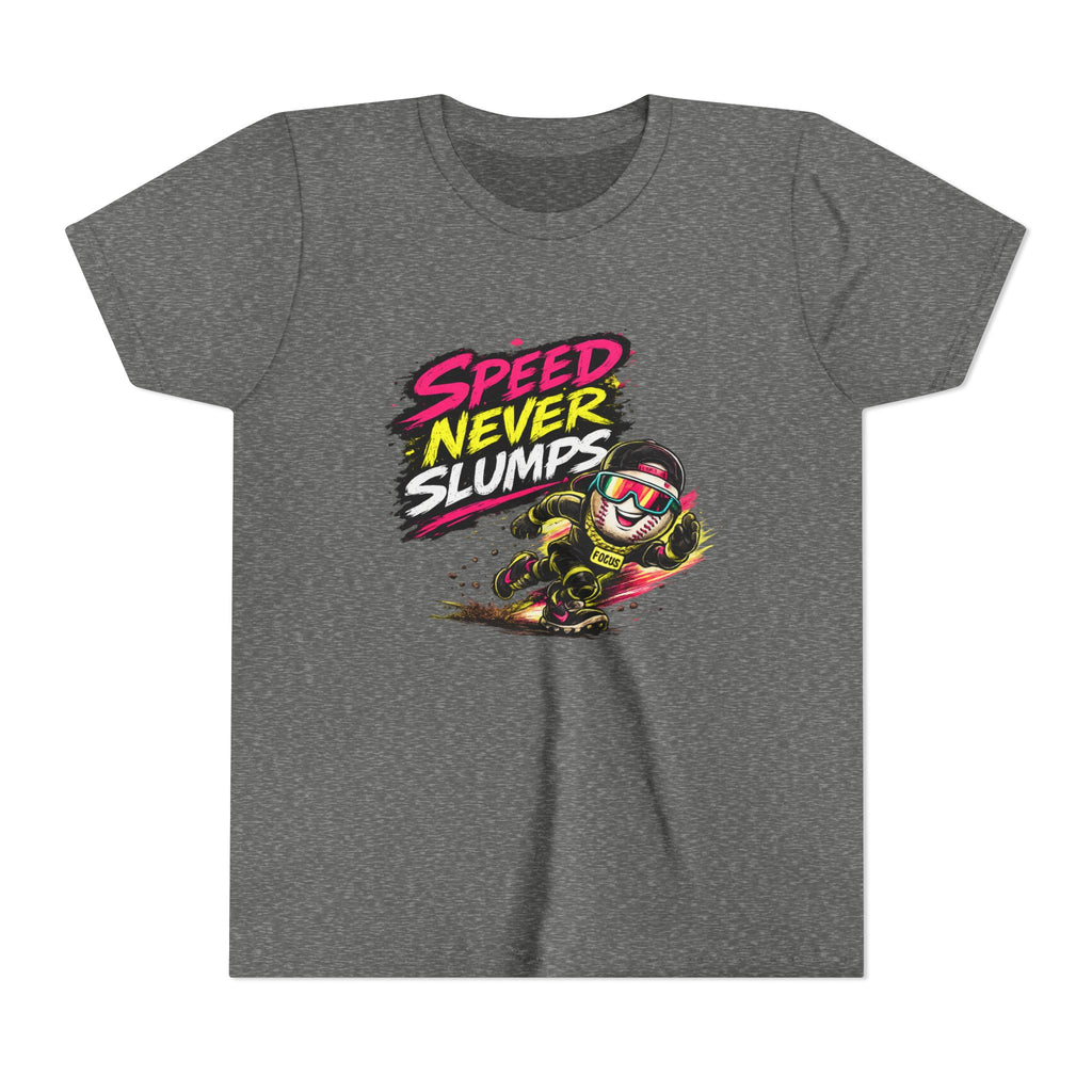 Youth Baseball Tee "Speed Never Slumps" – Kids Graphic Shirt