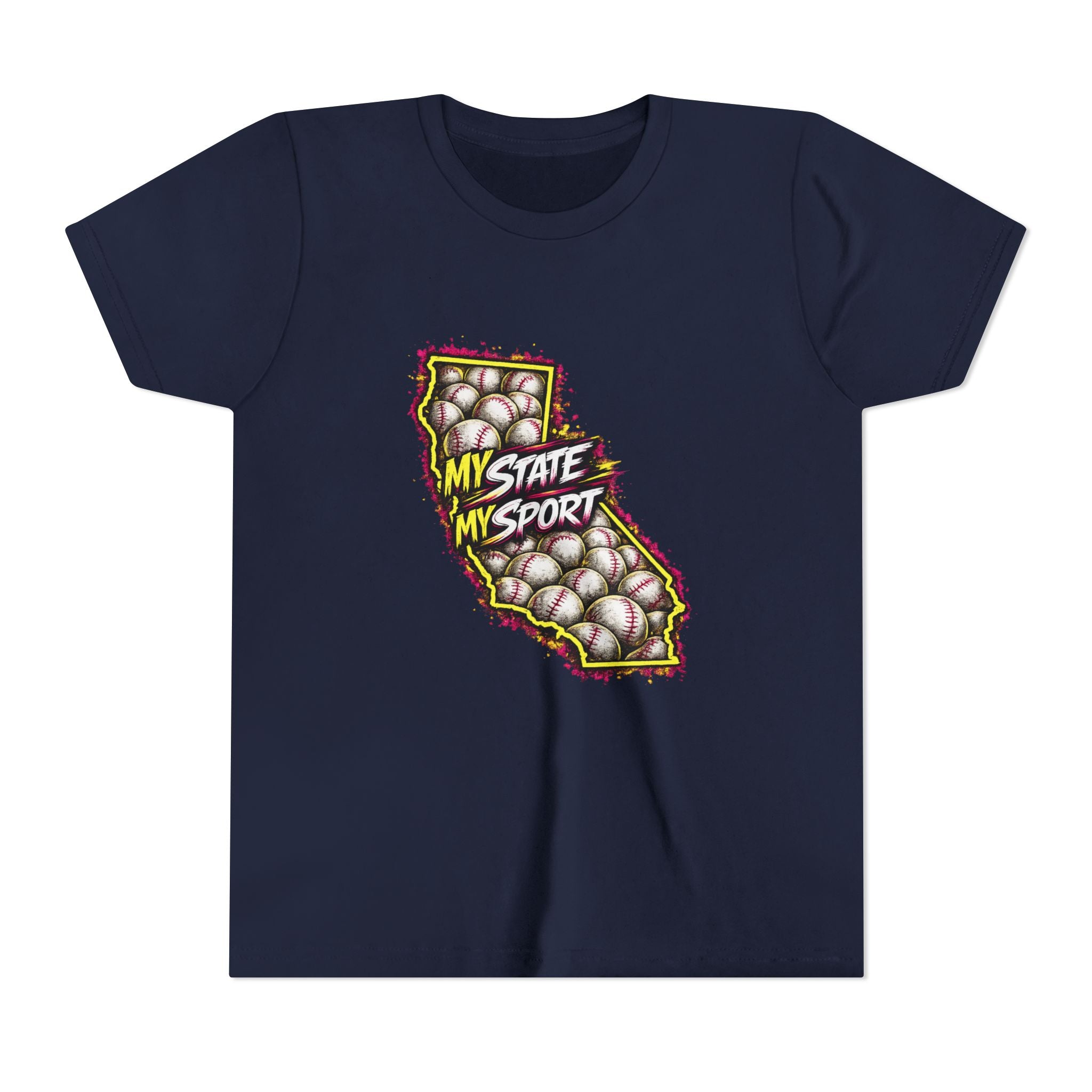 Youth Baseball Tee - "My State My Sport" California Pride