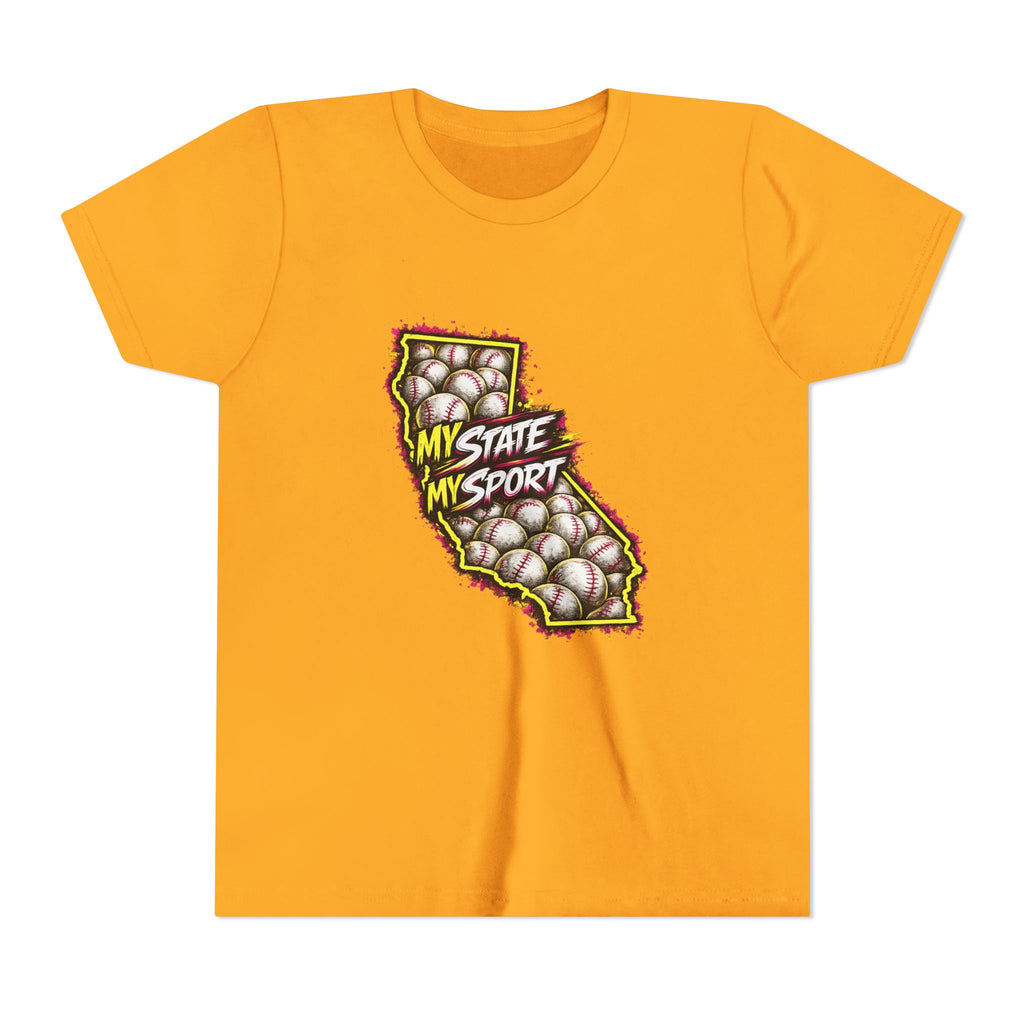 Youth Baseball Tee - "My State My Sport" California Pride