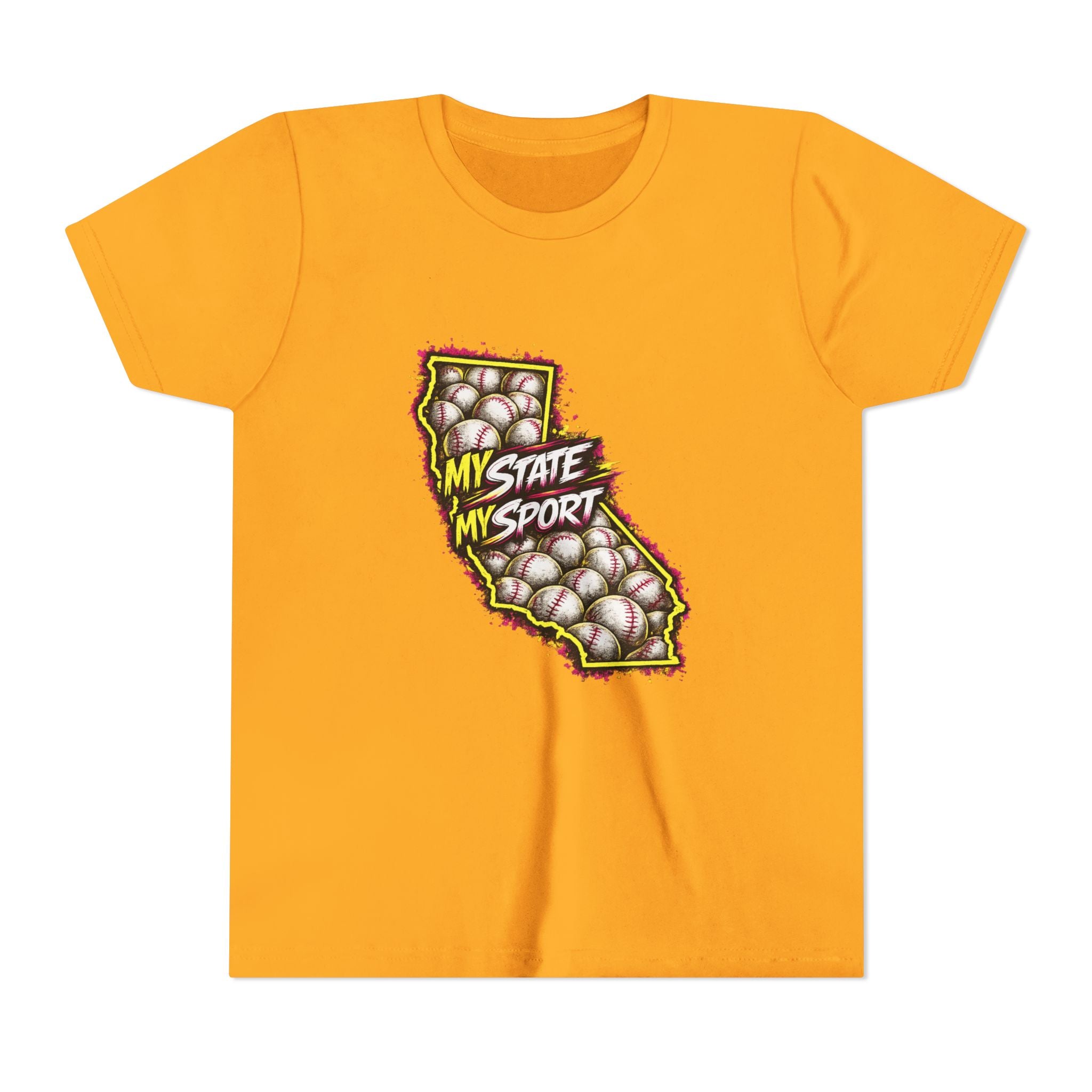 Youth Baseball Tee - "My State My Sport" California Pride
