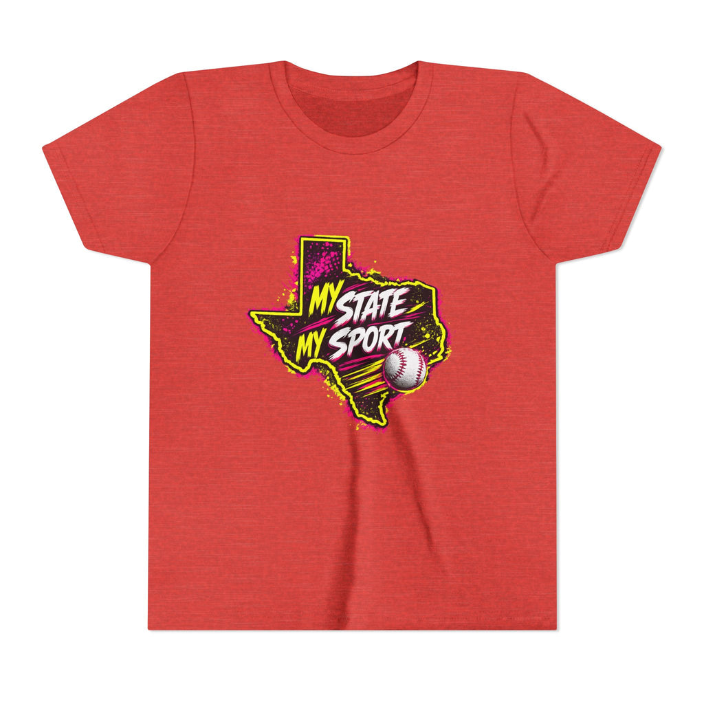 Youth Baseball Tee - "My State My Sport" Texas Pride