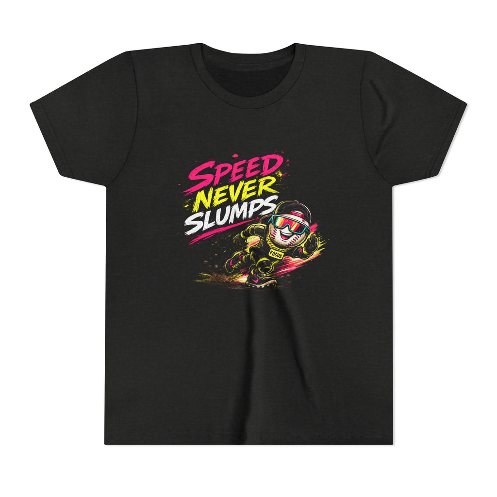 Youth Baseball Tee "Speed Never Slumps" – Kids Graphic Shirt