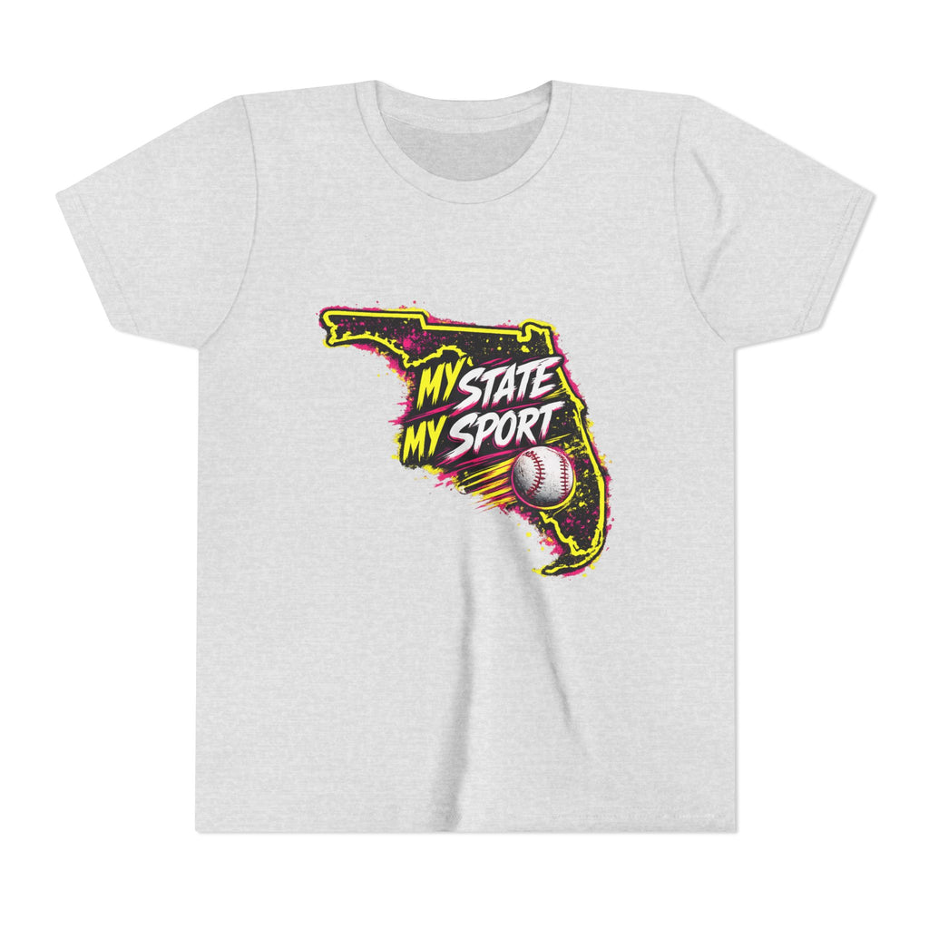 Youth Baseball Tee - "My State My Sport" Florida Pride