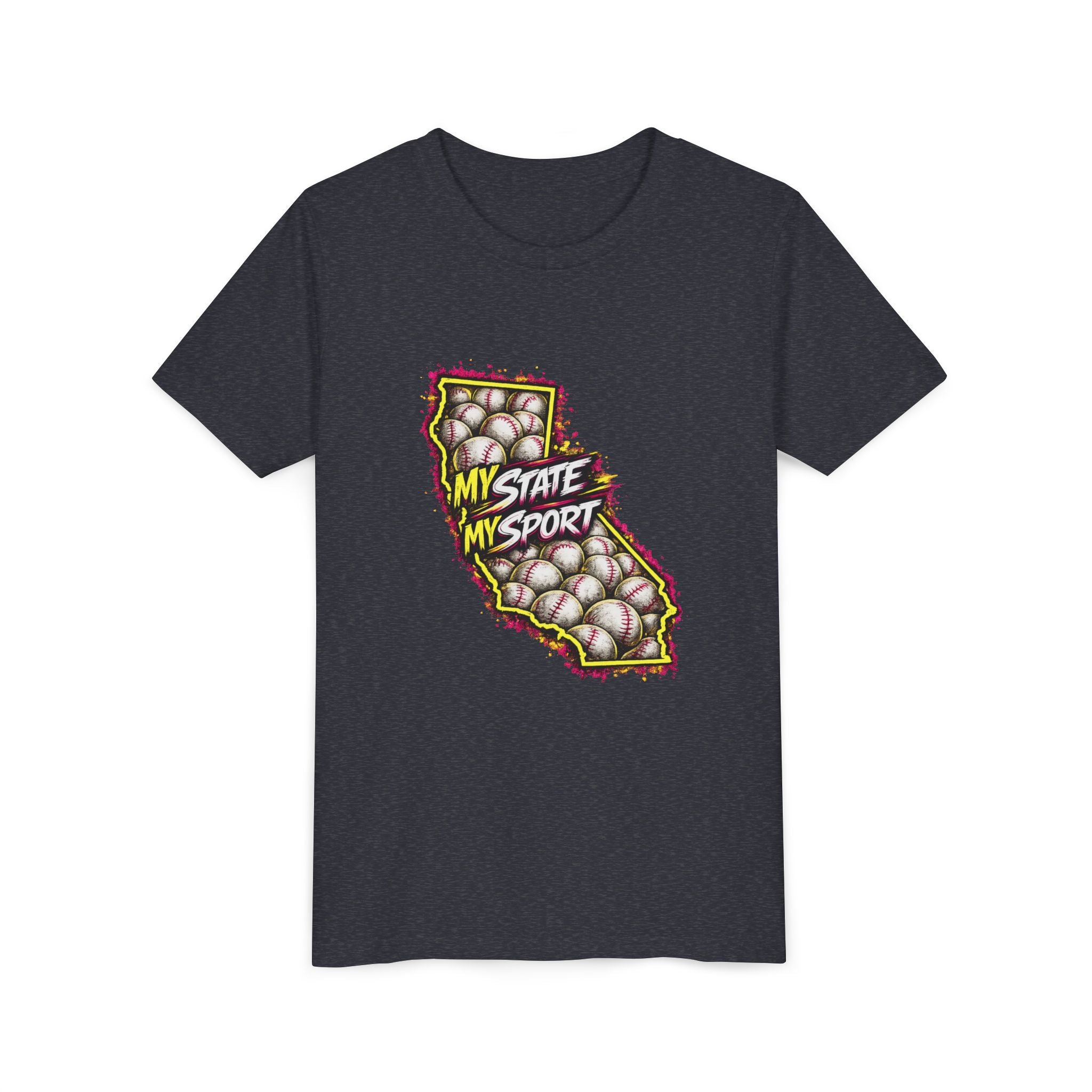 Youth Baseball Tee - "My State My Sport" California Pride