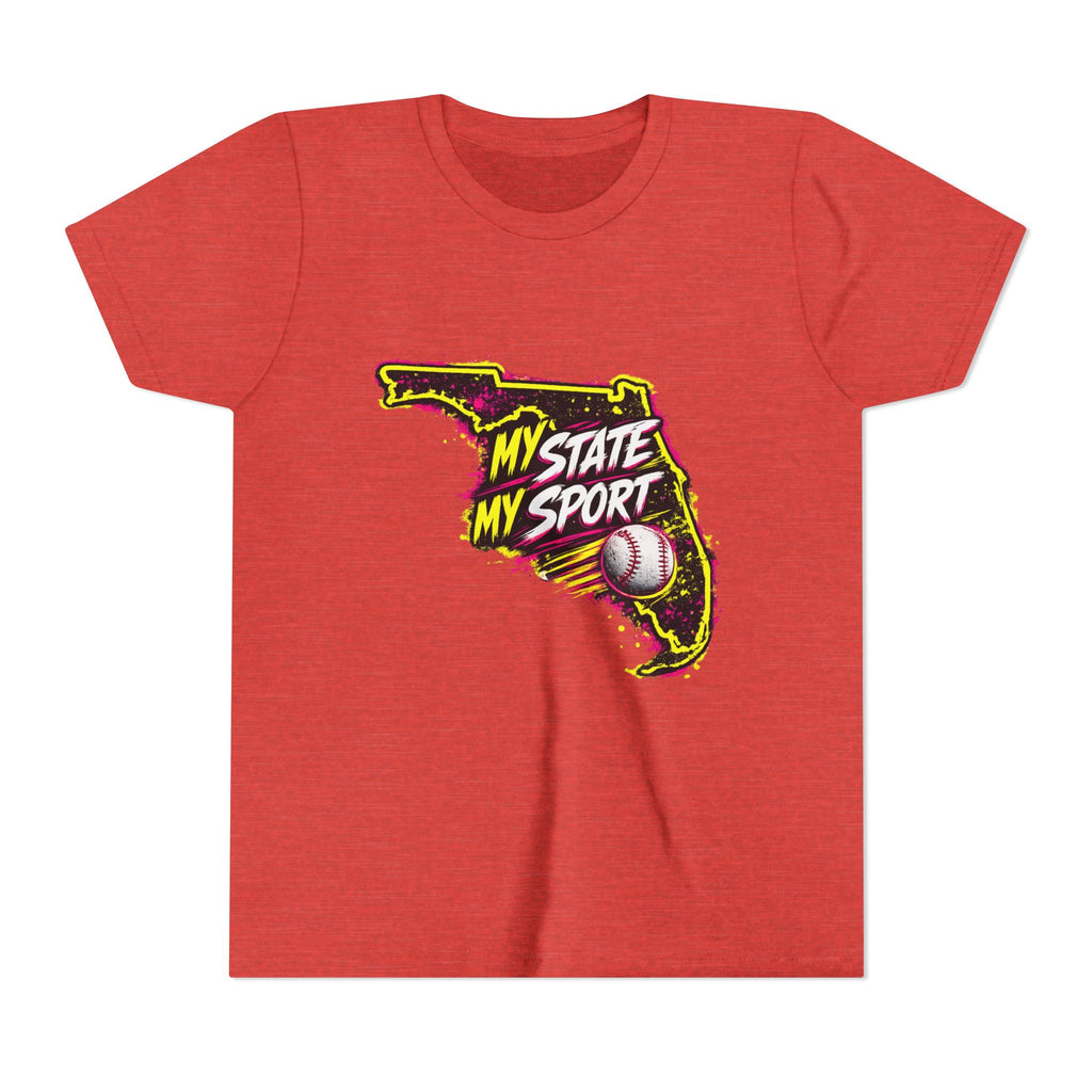 Youth Baseball Tee - "My State My Sport" Florida Pride