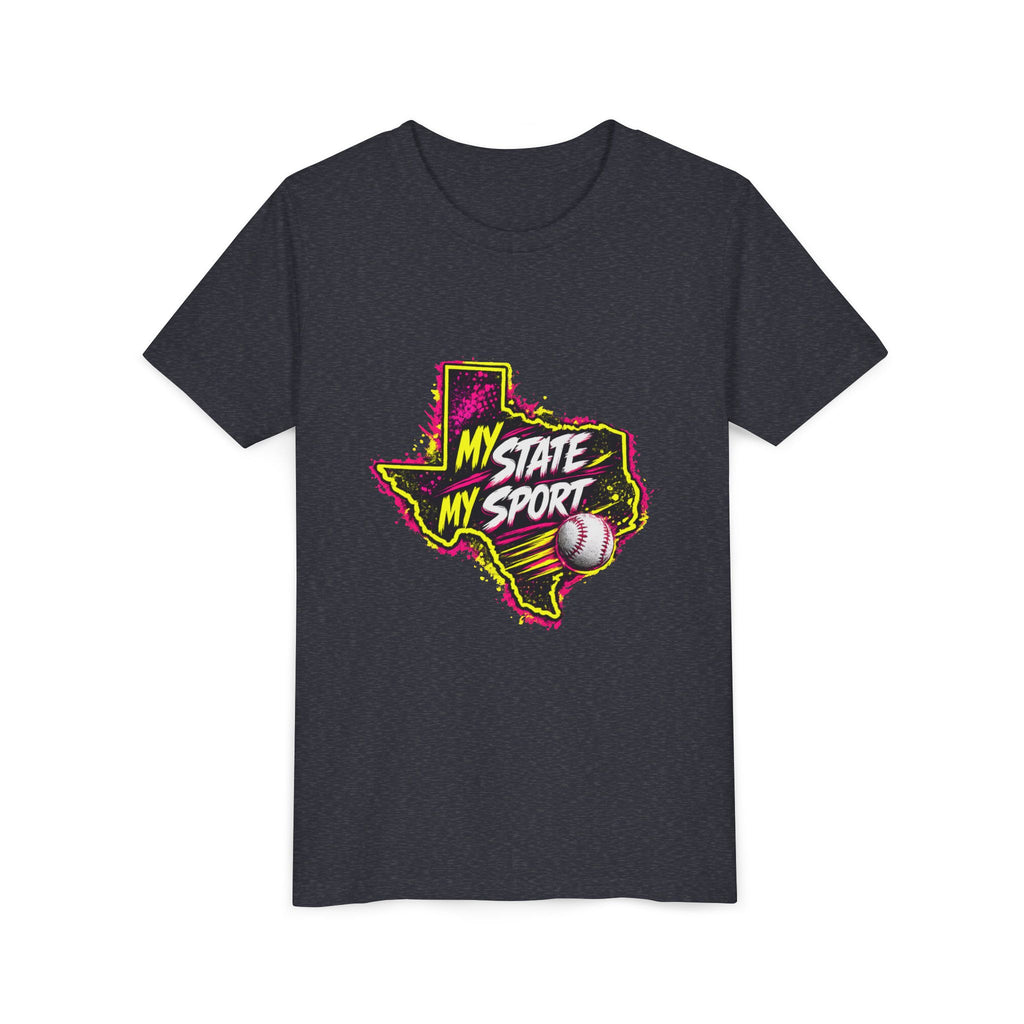Youth Baseball Tee - "My State My Sport" Texas Pride