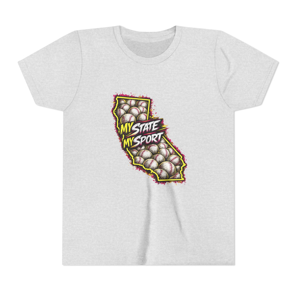 Youth Baseball Tee - "My State My Sport" California Pride