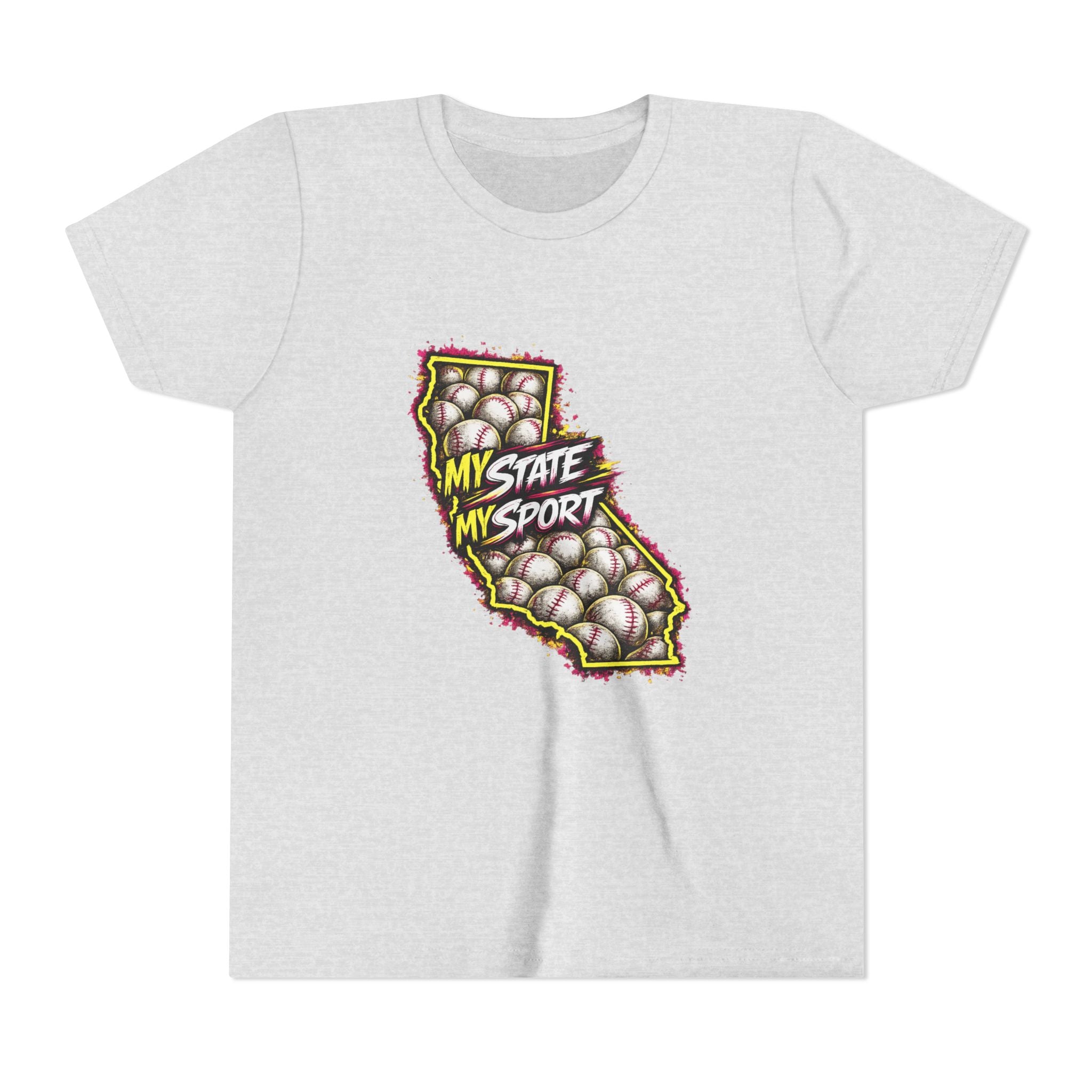 Youth Baseball Tee - "My State My Sport" California Pride