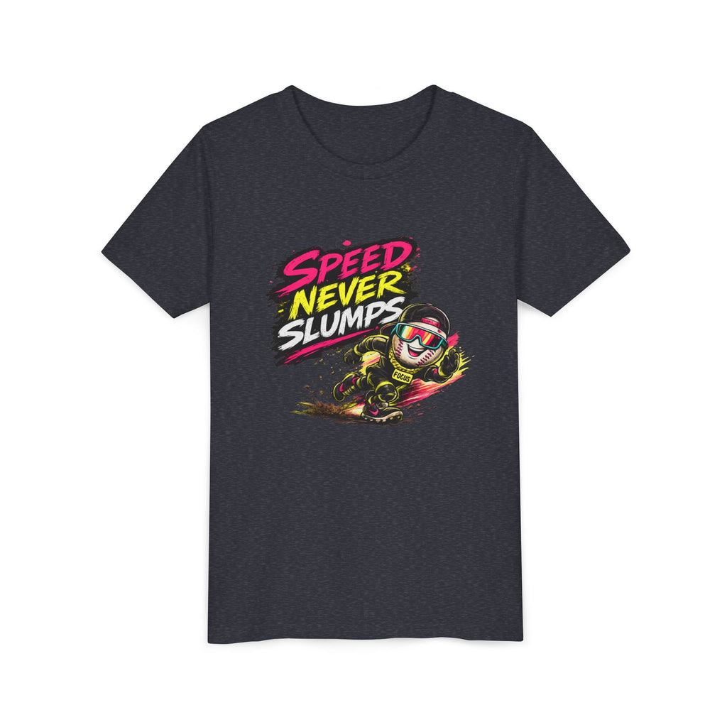 Youth Baseball Tee "Speed Never Slumps" – Kids Graphic Shirt