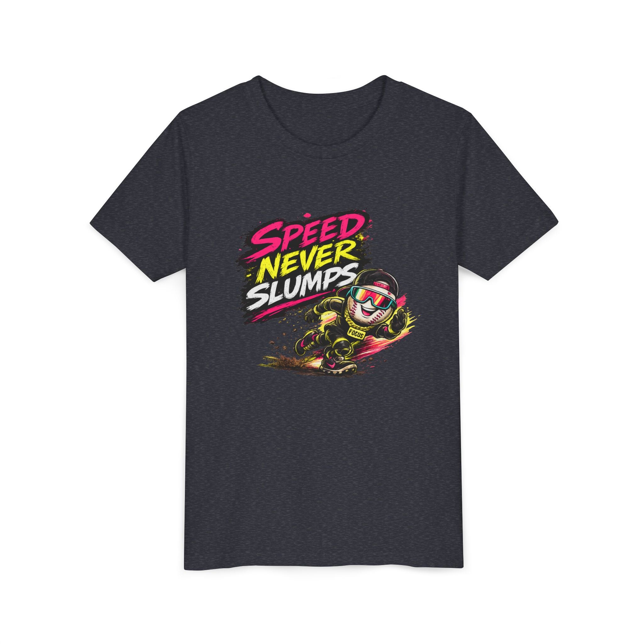 Youth Baseball Tee "Speed Never Slumps" – Kids Graphic Shirt