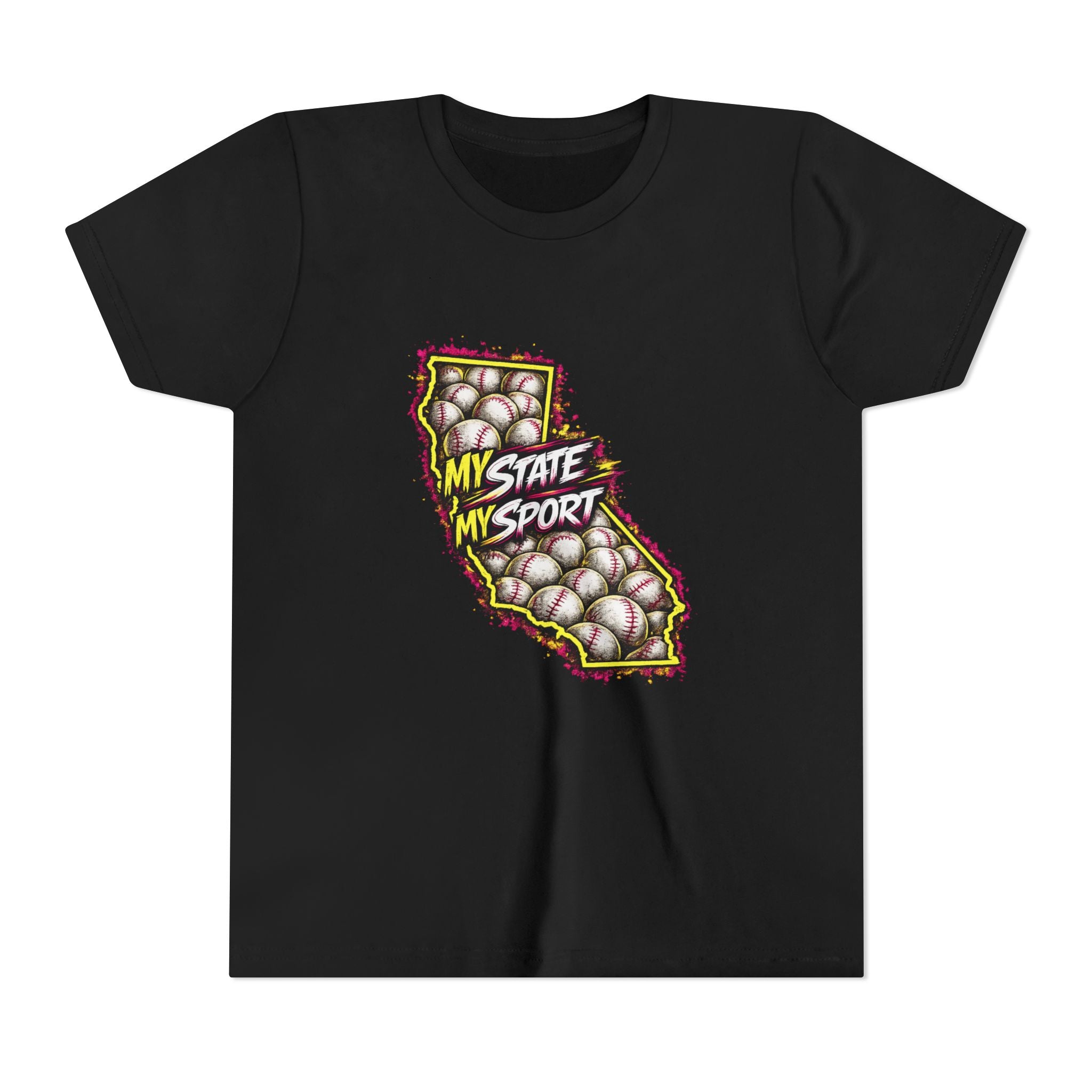 Youth Baseball Tee - "My State My Sport" California Pride