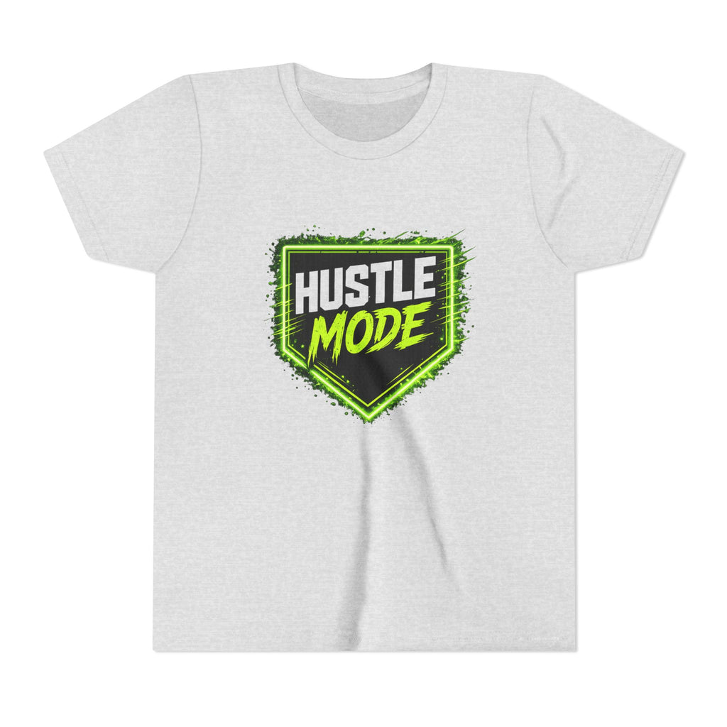 Youth Baseball Tee – "Hustle Mode" Graphic Shirt for Kids | Motivational Activewear