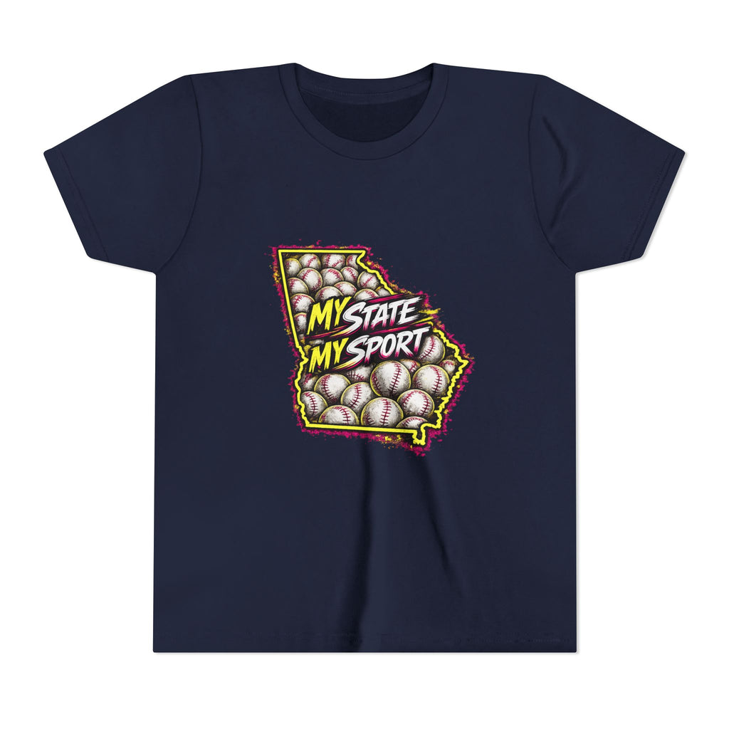 Youth Baseball Tee - "My State My Sport" Georgia Pride