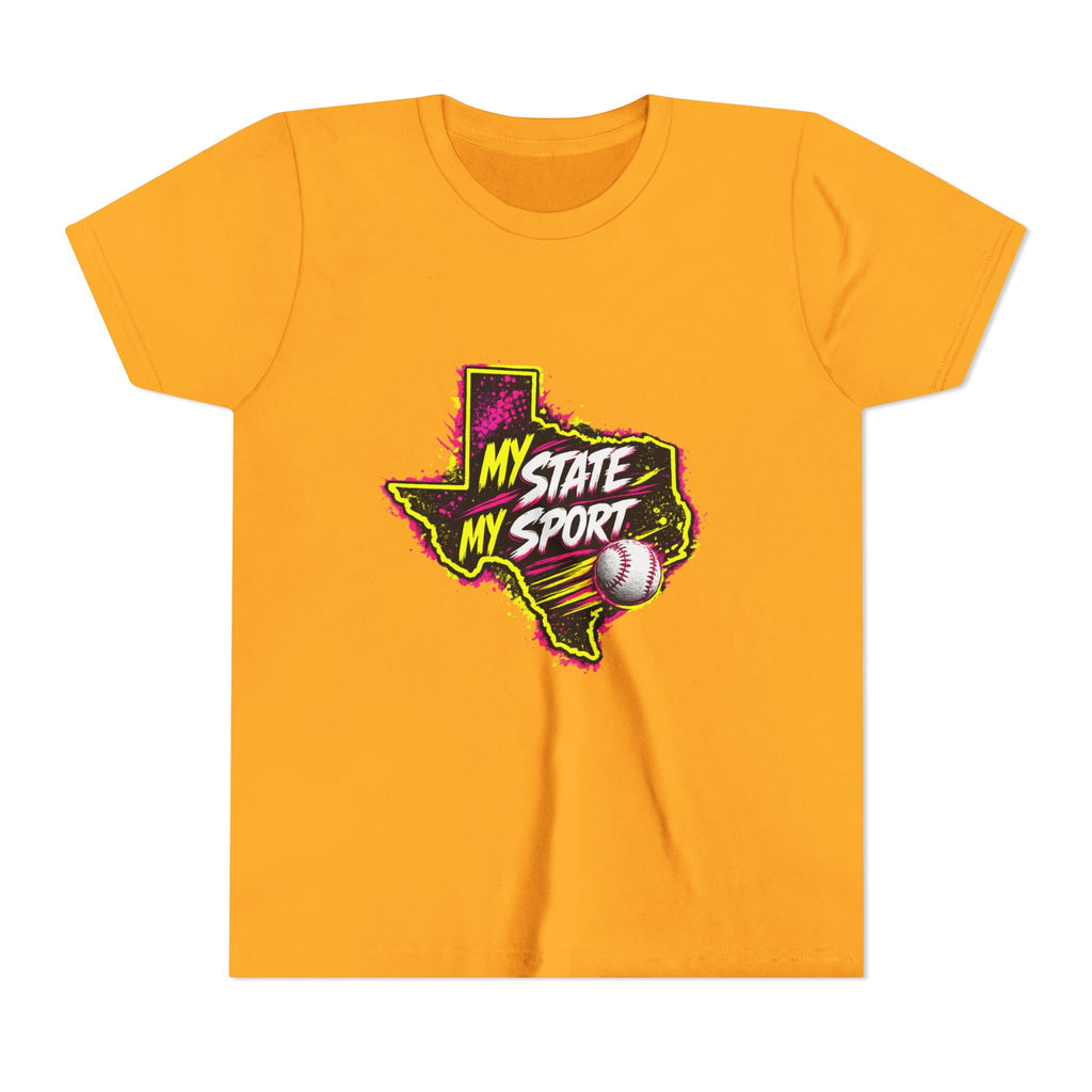 Youth Baseball Tee - "My State My Sport" Texas Pride