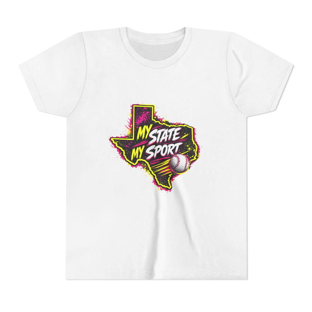Youth Baseball Tee - "My State My Sport" Texas Pride