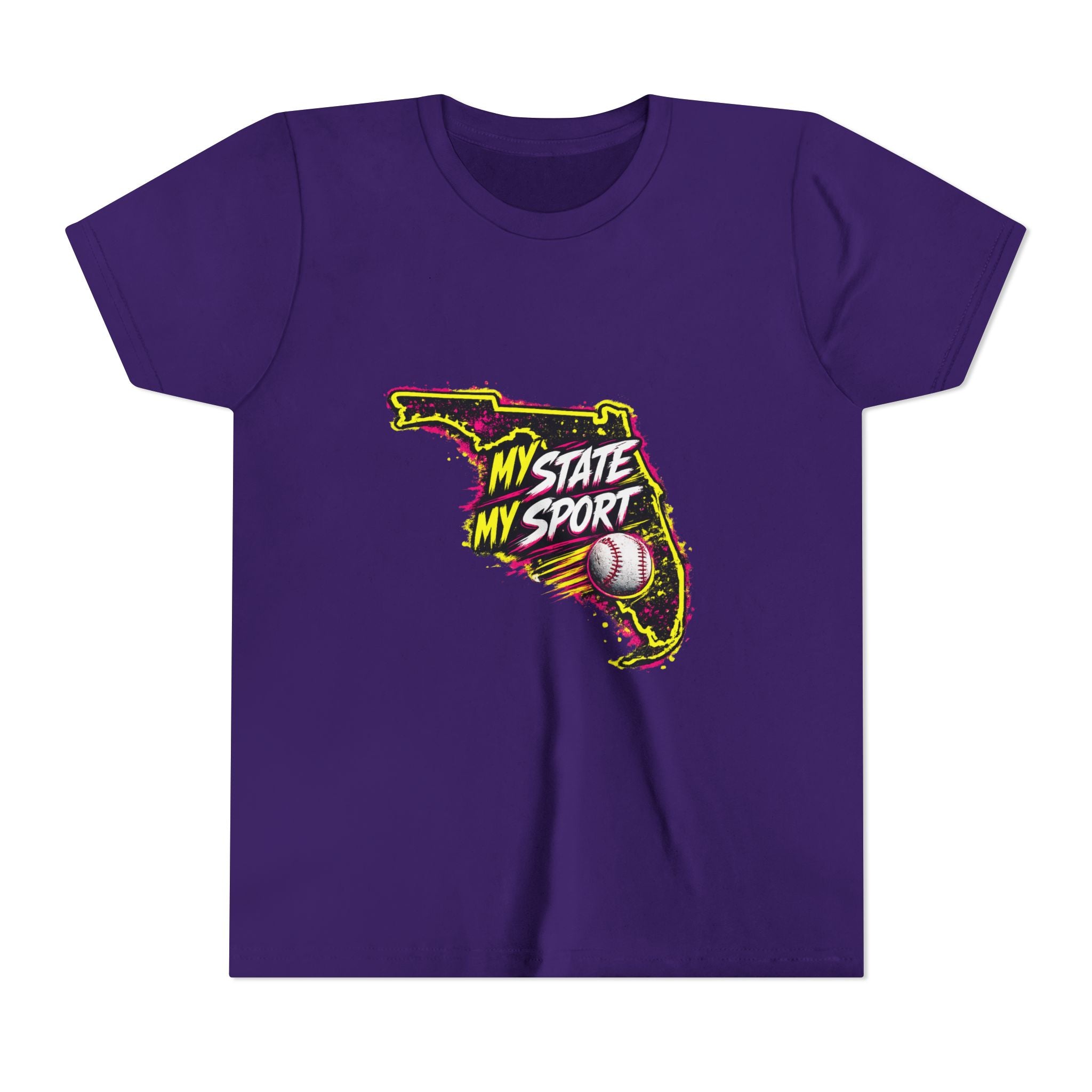 Youth Baseball Tee - "My State My Sport" Florida Pride