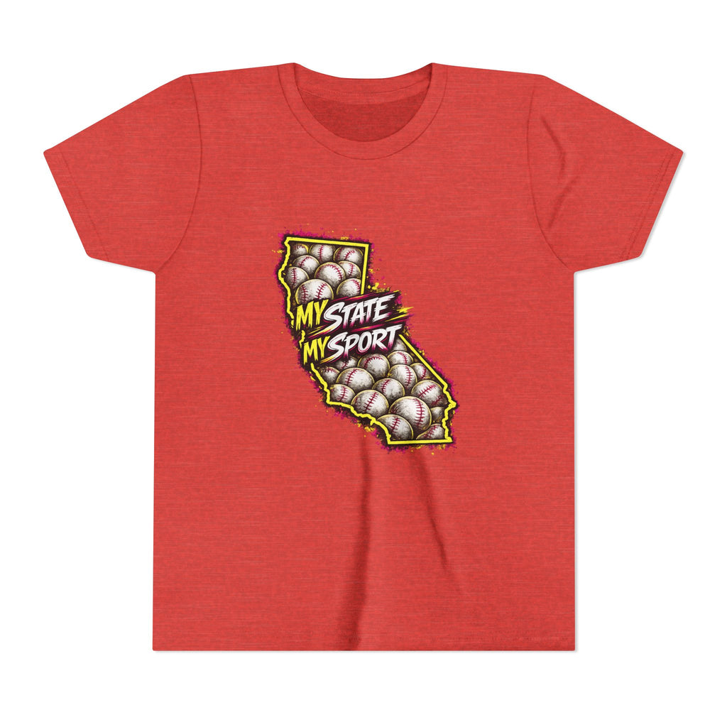 Youth Baseball Tee - "My State My Sport" California Pride