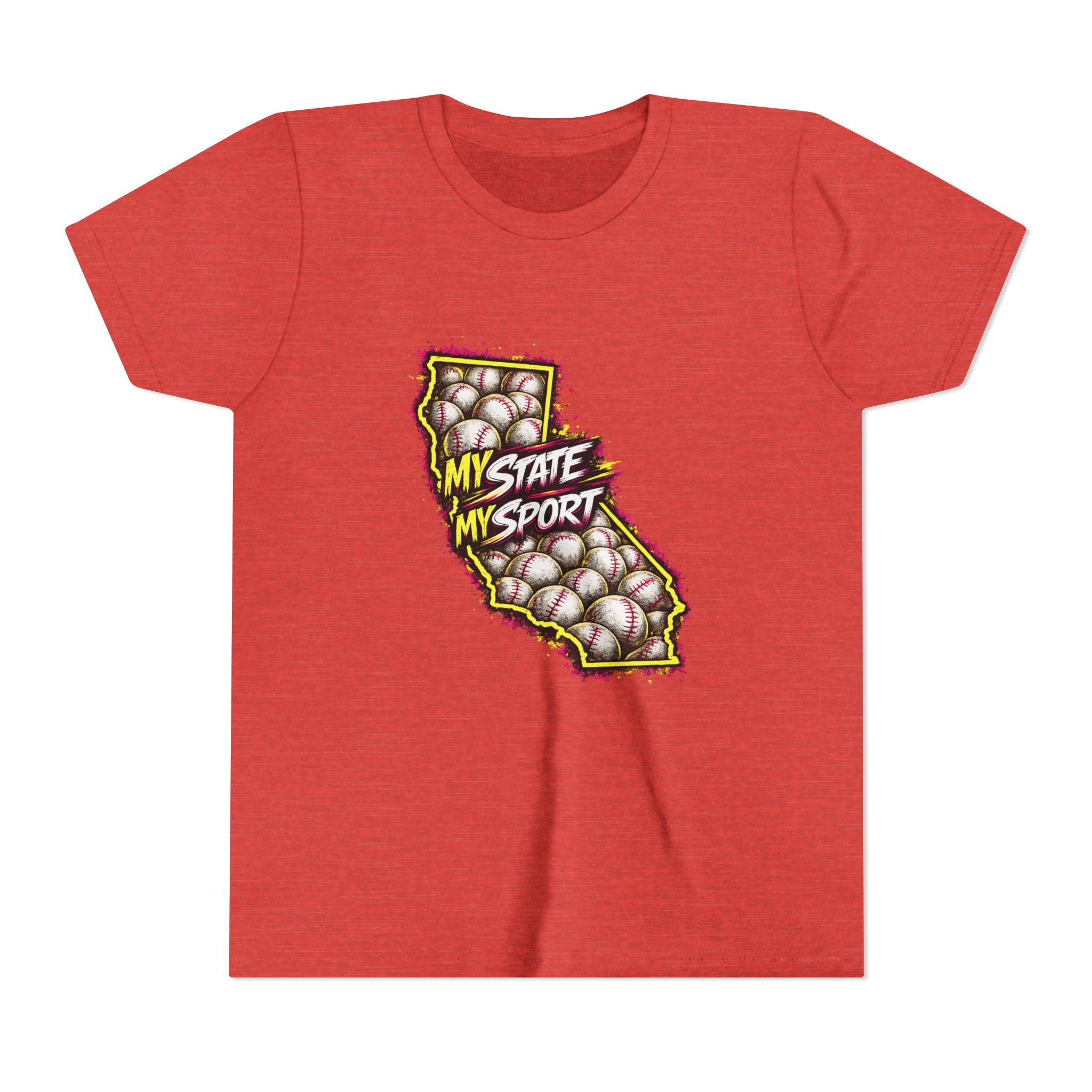 Youth Baseball Tee - "My State My Sport" California Pride