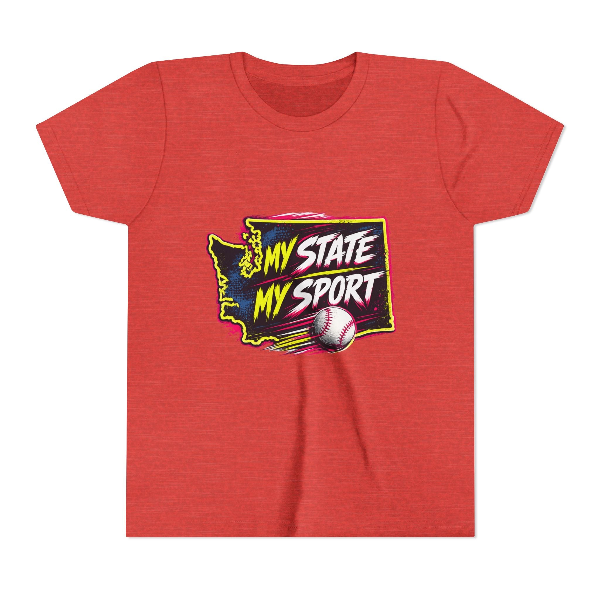 Youth Baseball Tee - "My State My Sport" Washington Pride