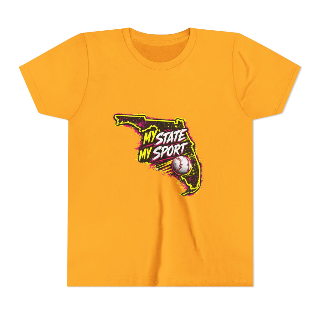 Youth Baseball Tee - "My State My Sport" Florida Pride