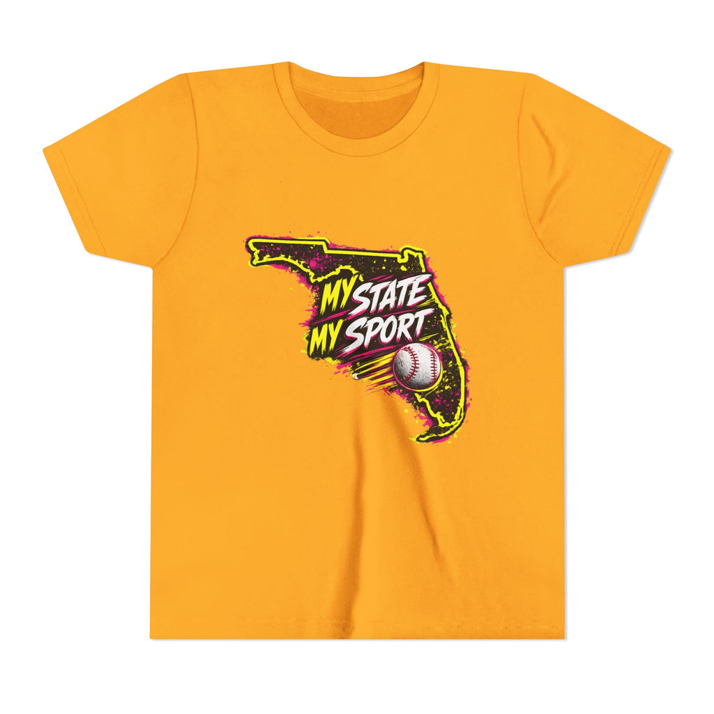 Youth Baseball Tee - "My State My Sport" Florida Pride