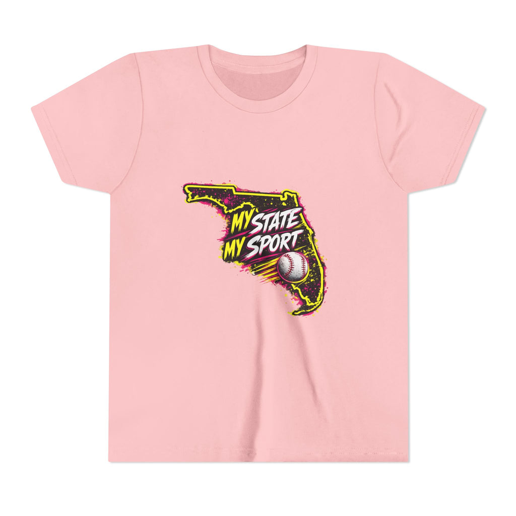 Youth Baseball Tee - "My State My Sport" Florida Pride